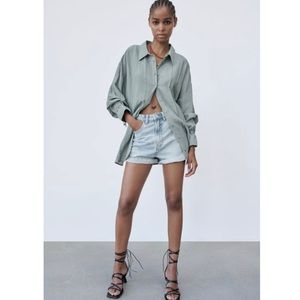 Zara oversized shirt with open back